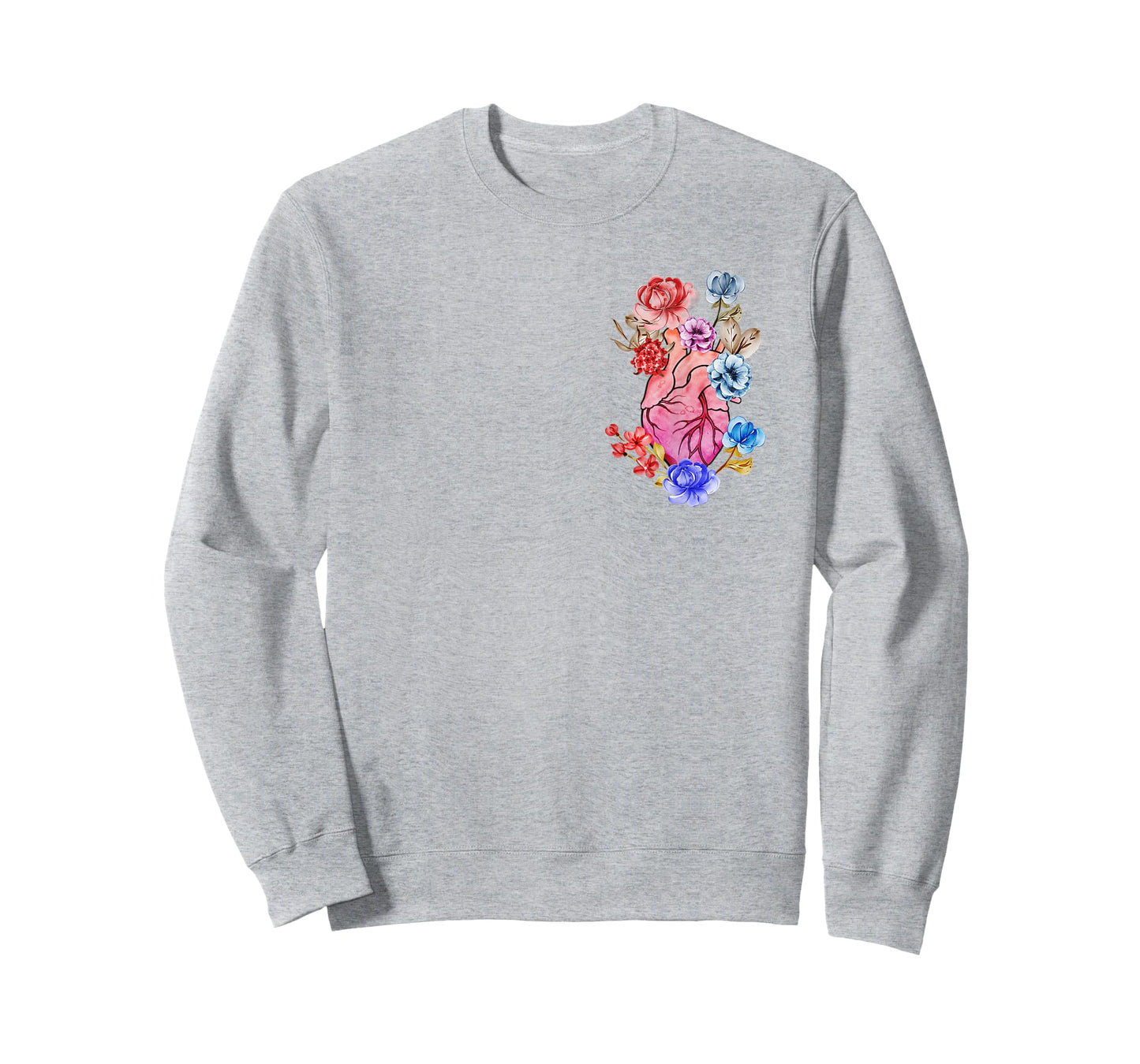 Anatomical Heart Human Heart Anatomy Flowers Floral T-Shirt