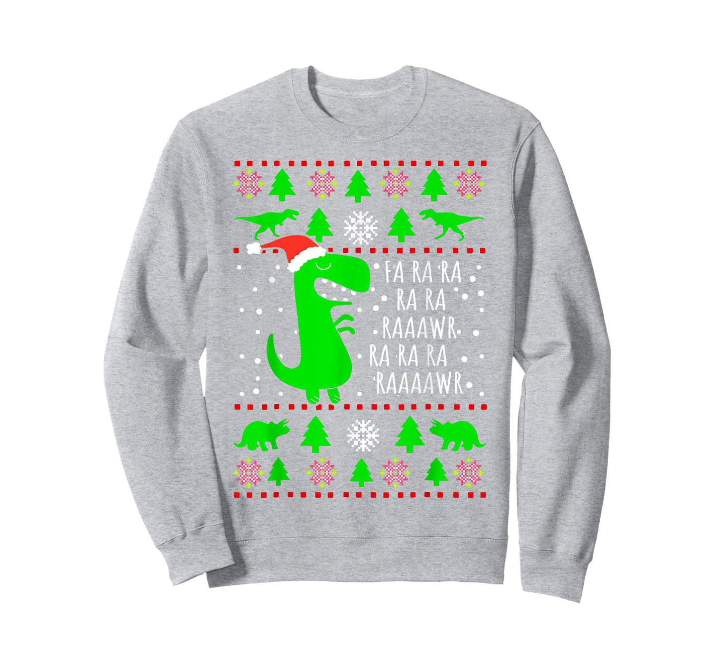 Dinosaur Ugly Christmas Sweater Fa Ra Rawr Family Kids Boys T-Shirt