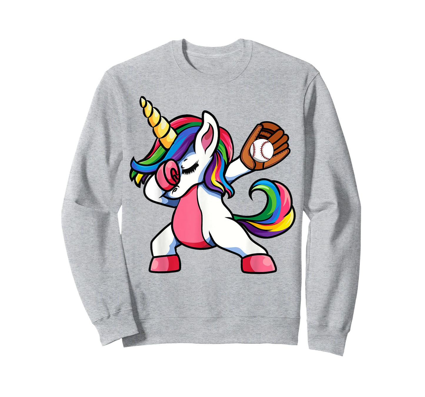 Girls Funny Dabbing Baseball Unicorn Apparel, Youth Dab T-Shirt