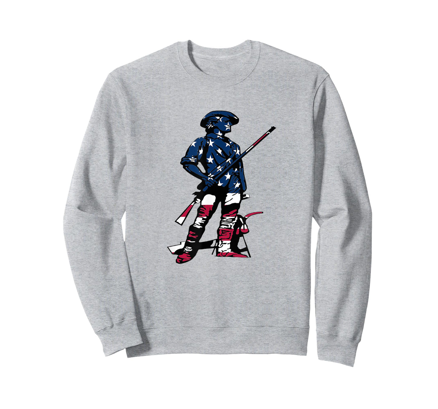 Minute Man Statue - American Flag Silhouette T-Shirt