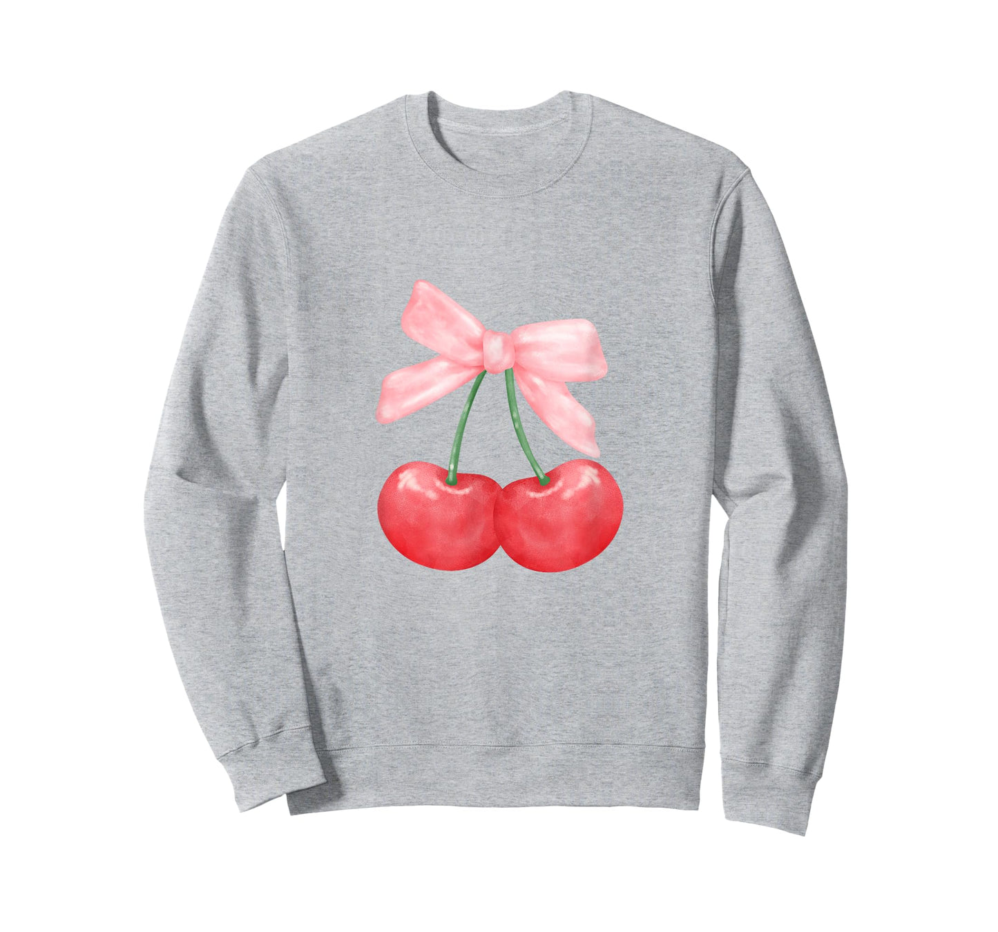 Coquette Bow Simple Pink Cute Girl Cherries T-Shirt