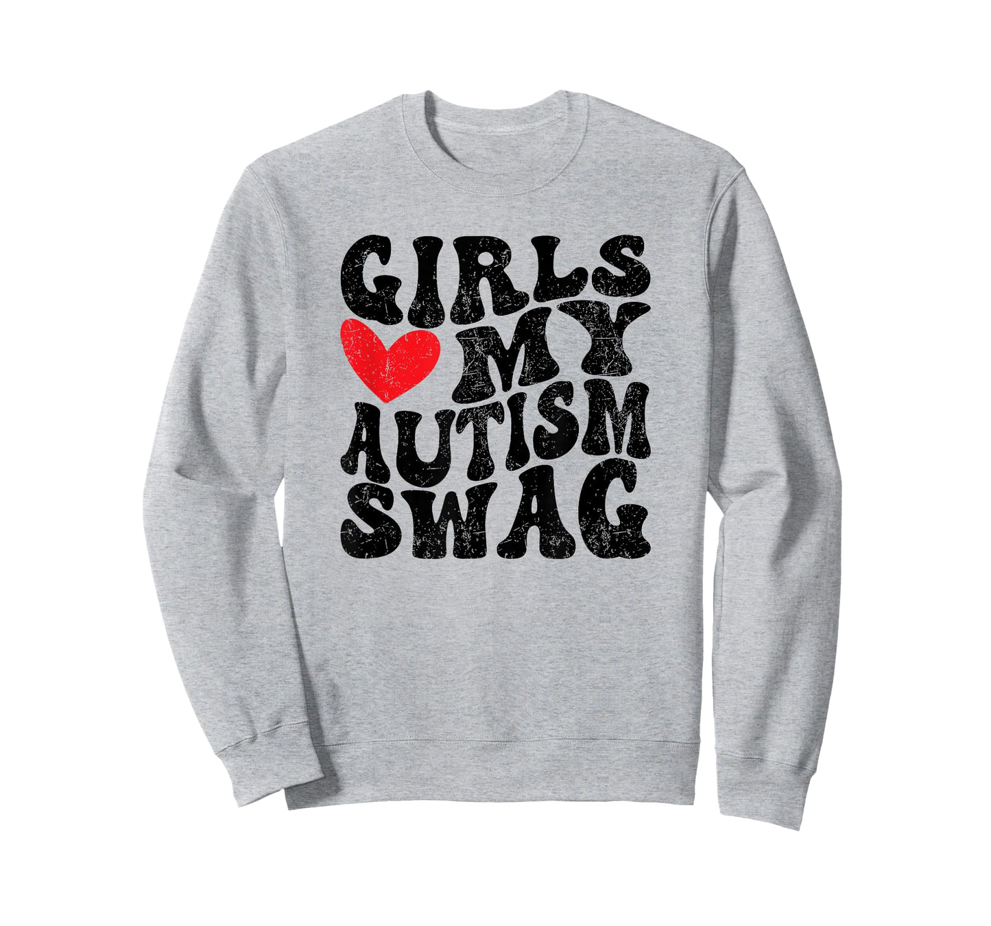 Girls Heart My Autism Swag Funny Girls Love My Autism Swag T-Shirt