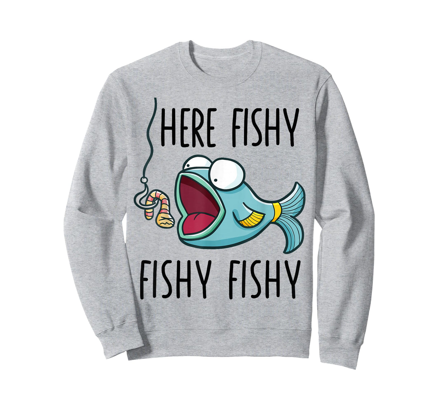 Here-Fishy Shirt Kids Toddler Boys Girls Funny Fishing T-Shirt