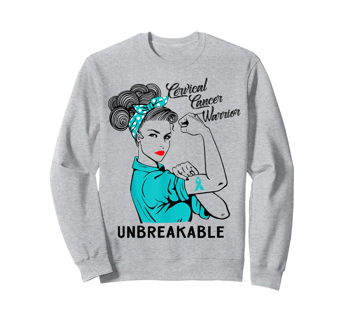 Cervical Cancer Warrior Unbreakable T-Shirt Awareness Gift T-Shirt