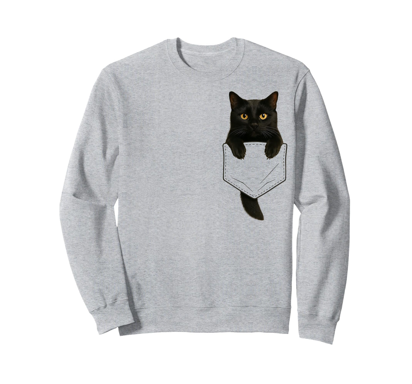 Cute Black Cat Pocket Funny Gifts Cat Mom Cat Dad Cat Lover T-Shirt