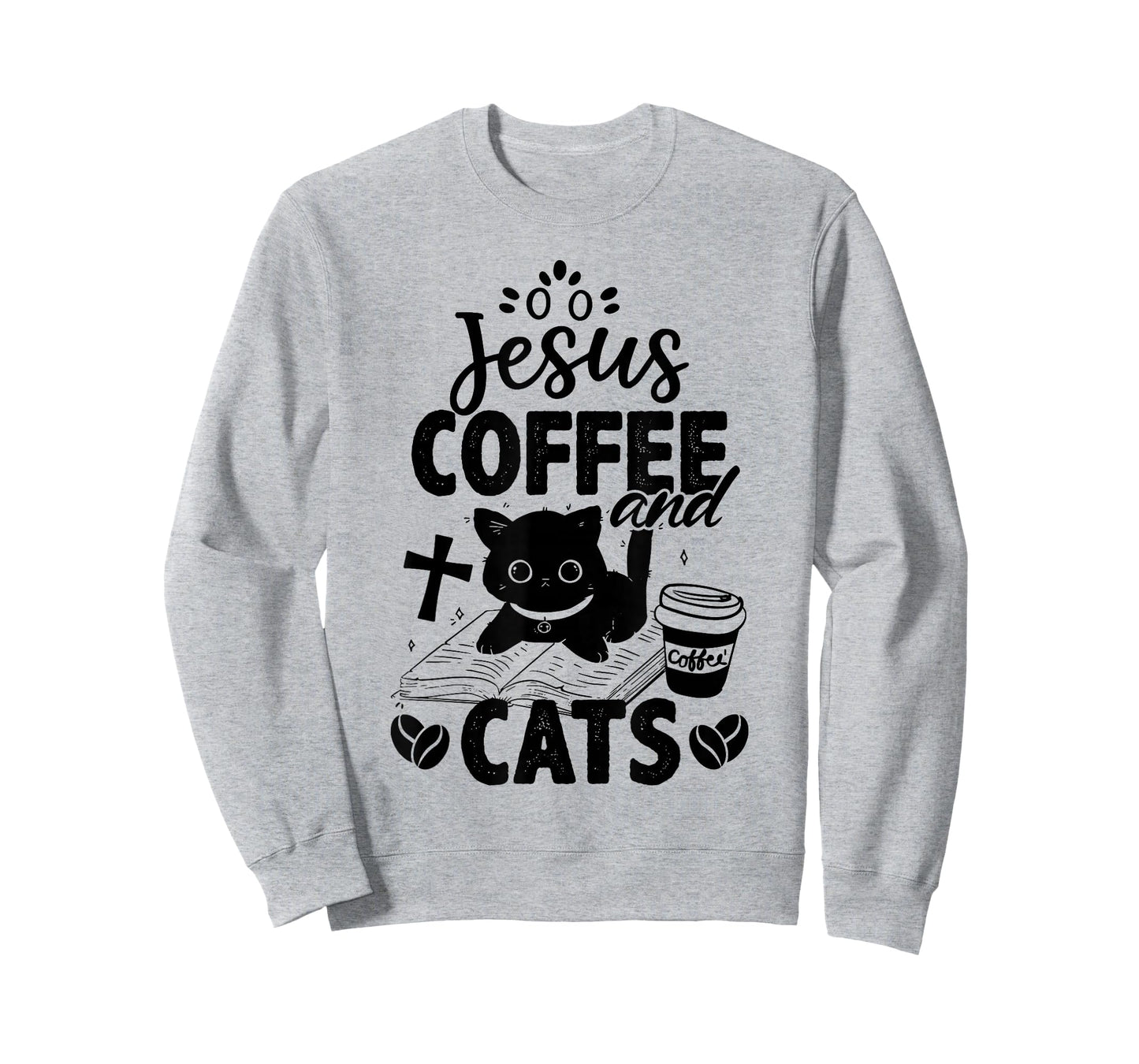 Jesus Coffee and Cats Cute Christian Cat Lover T-Shirt