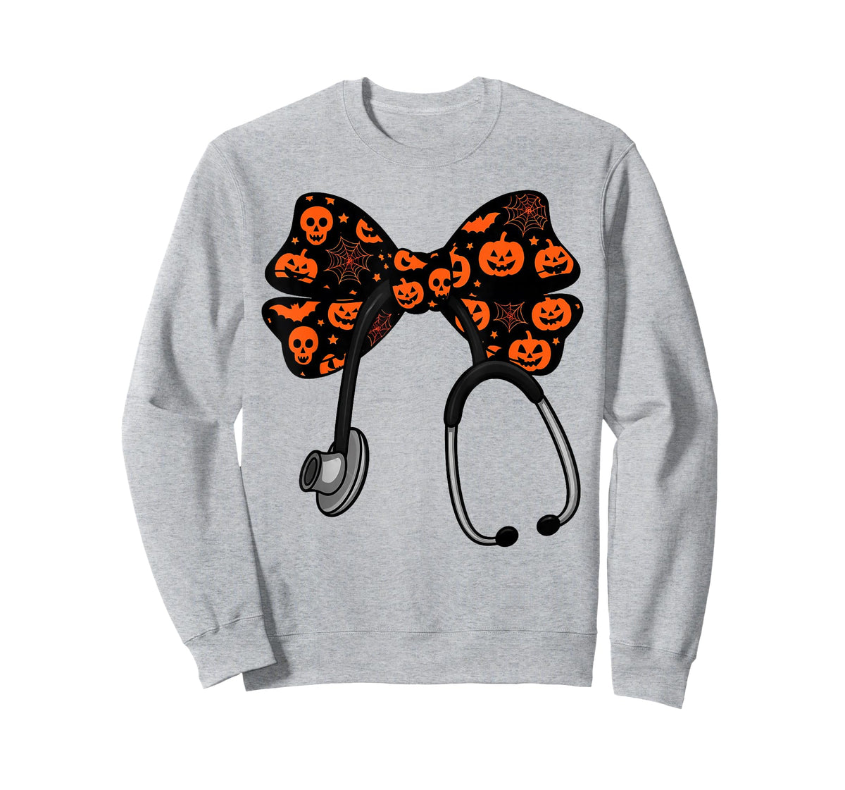 Halloween Nurse Coquette Bow Stethoscope Jack O Lantern T-Shirt
