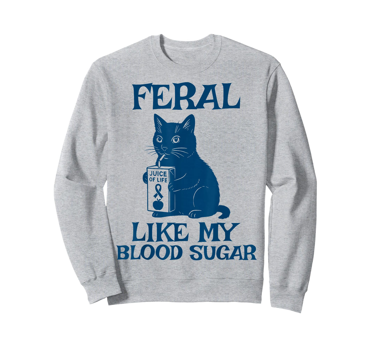 Feral Like My Blood Sugar Cat T1D Ribbon Diabetes Awareness T-Shirt