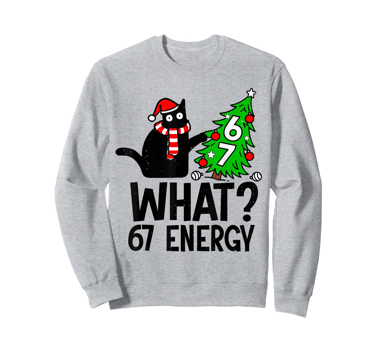 67 Meme Six Seven Cat Funny Christmas Gen Z Alpha Meme Slang T-Shirt