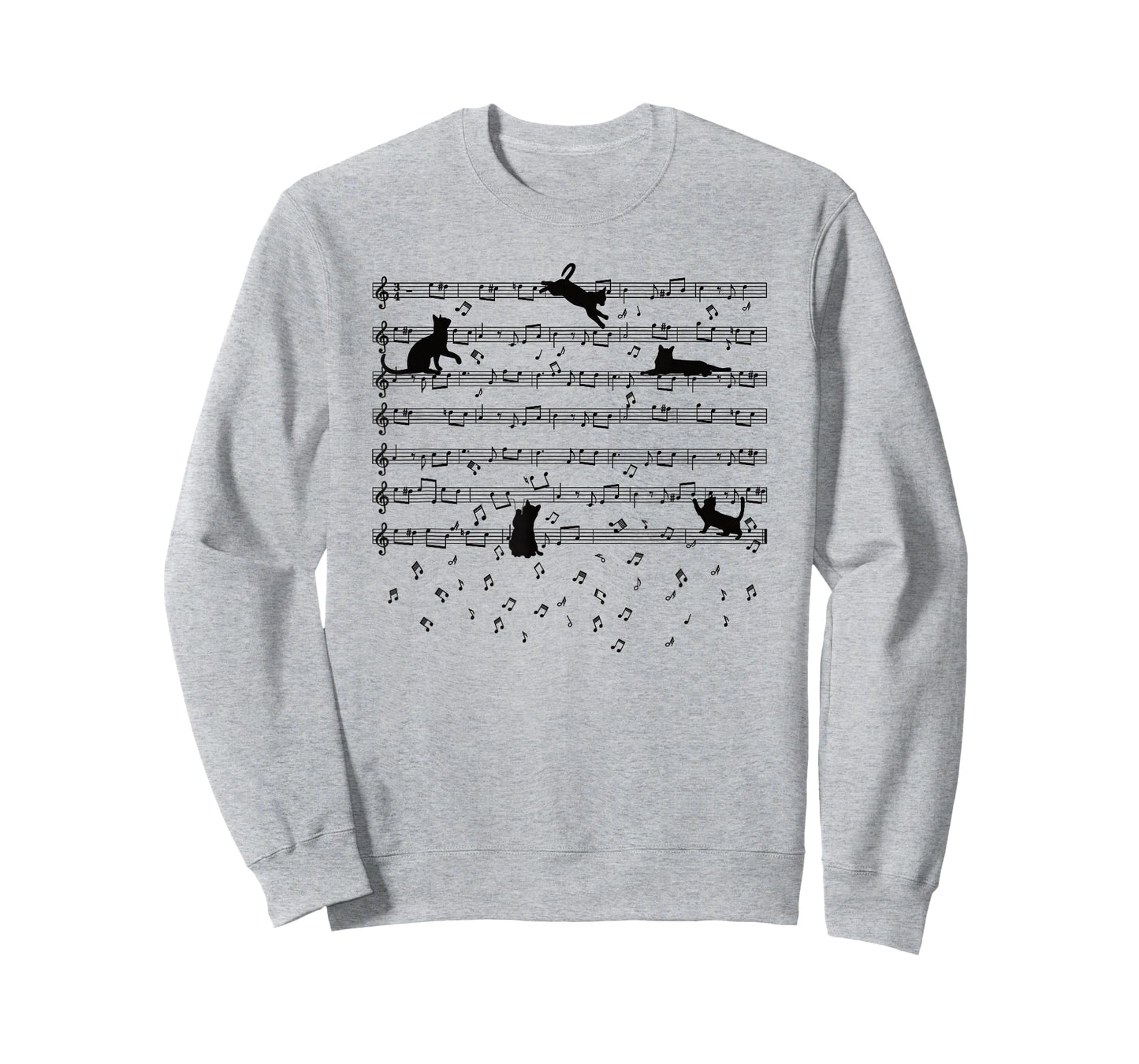Cute Kitty Playing Music Note Clef Musician Music Cat Lover T-Shirt Small