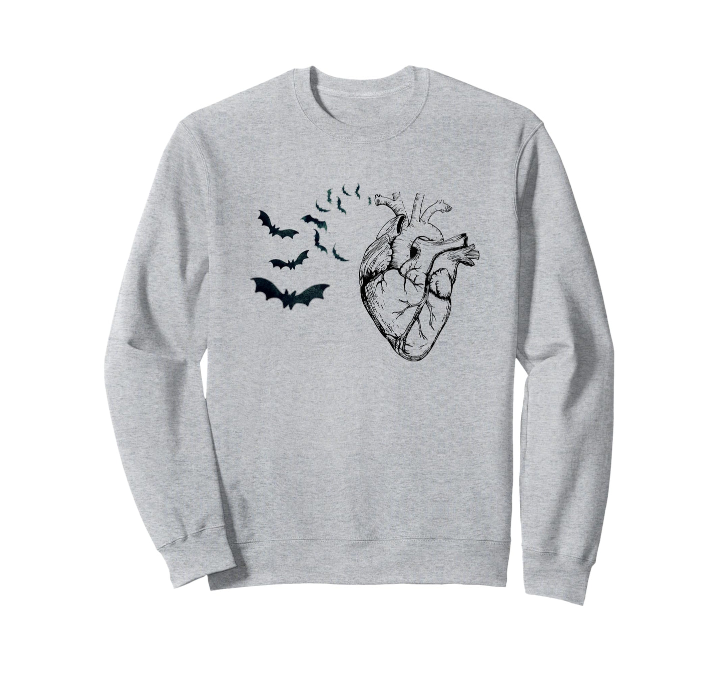 Cool Anatomical Heart With Bats Halloween Cardiac Anatomy T-Shirt