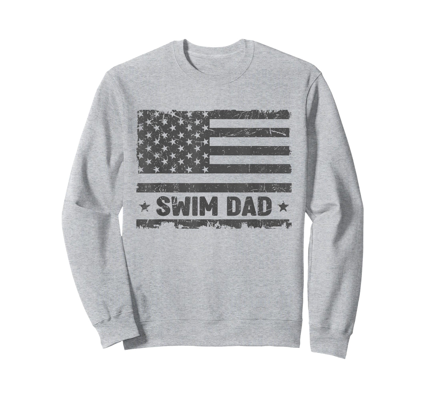 Vintage Swim Dad America US Flag Patriot Funny Gift T-Shirt