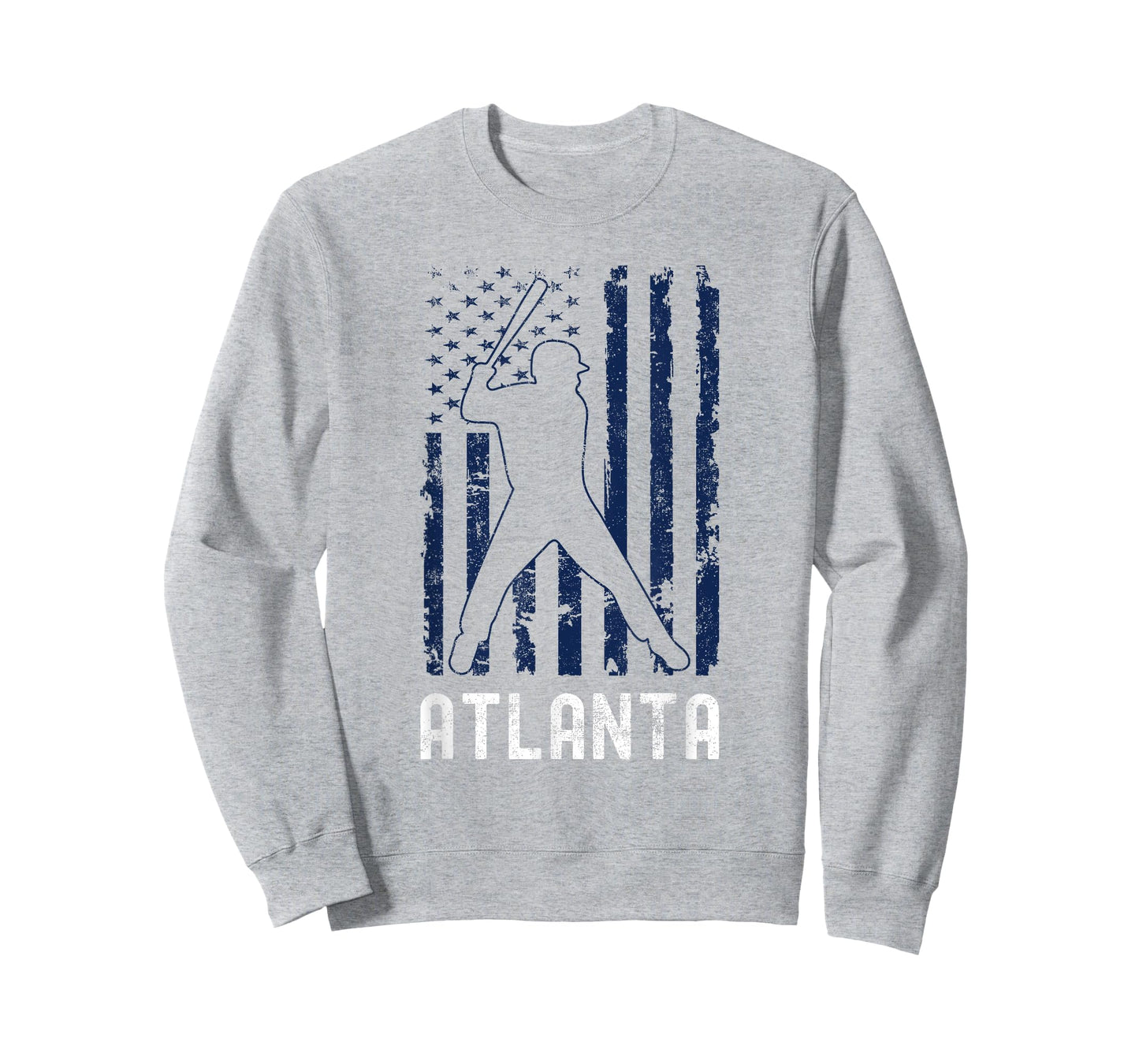 Atlanta American Flag Baseball Weathered T-Shirt