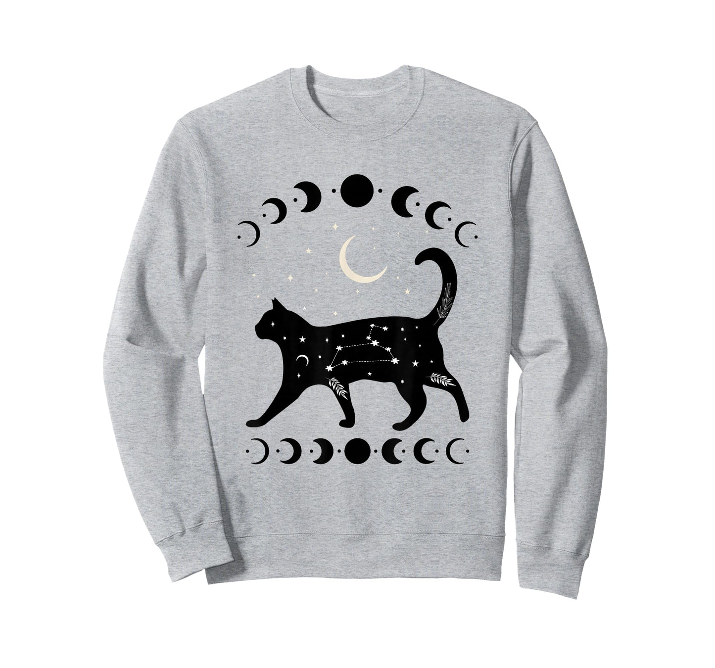 Crescent Moon Cat Star Mystical Celestial Women Men Kids T-Shirt