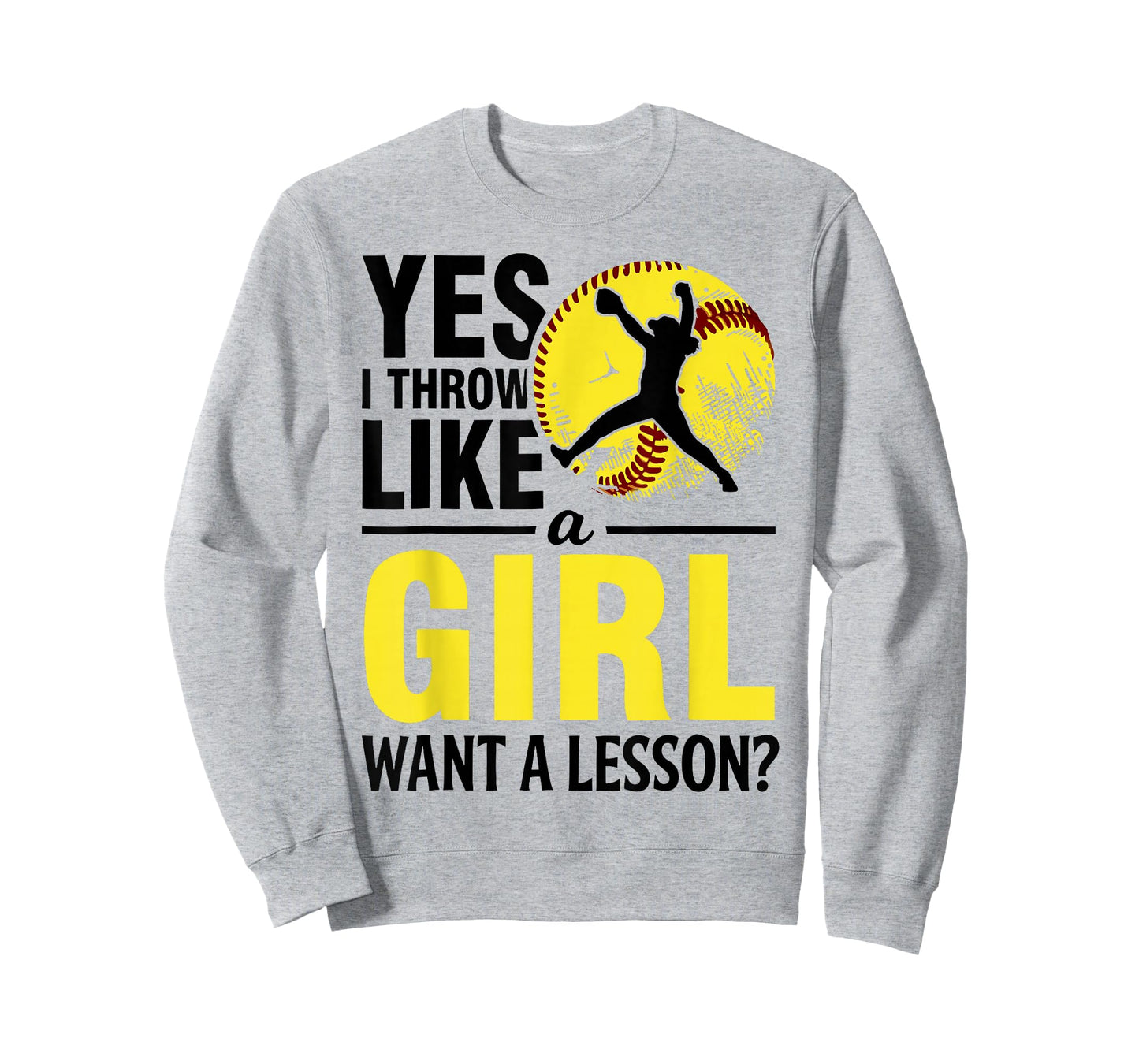 Softball Yes I Throw Like Girl Teen Women Funny Graphic Tees T-Shirt