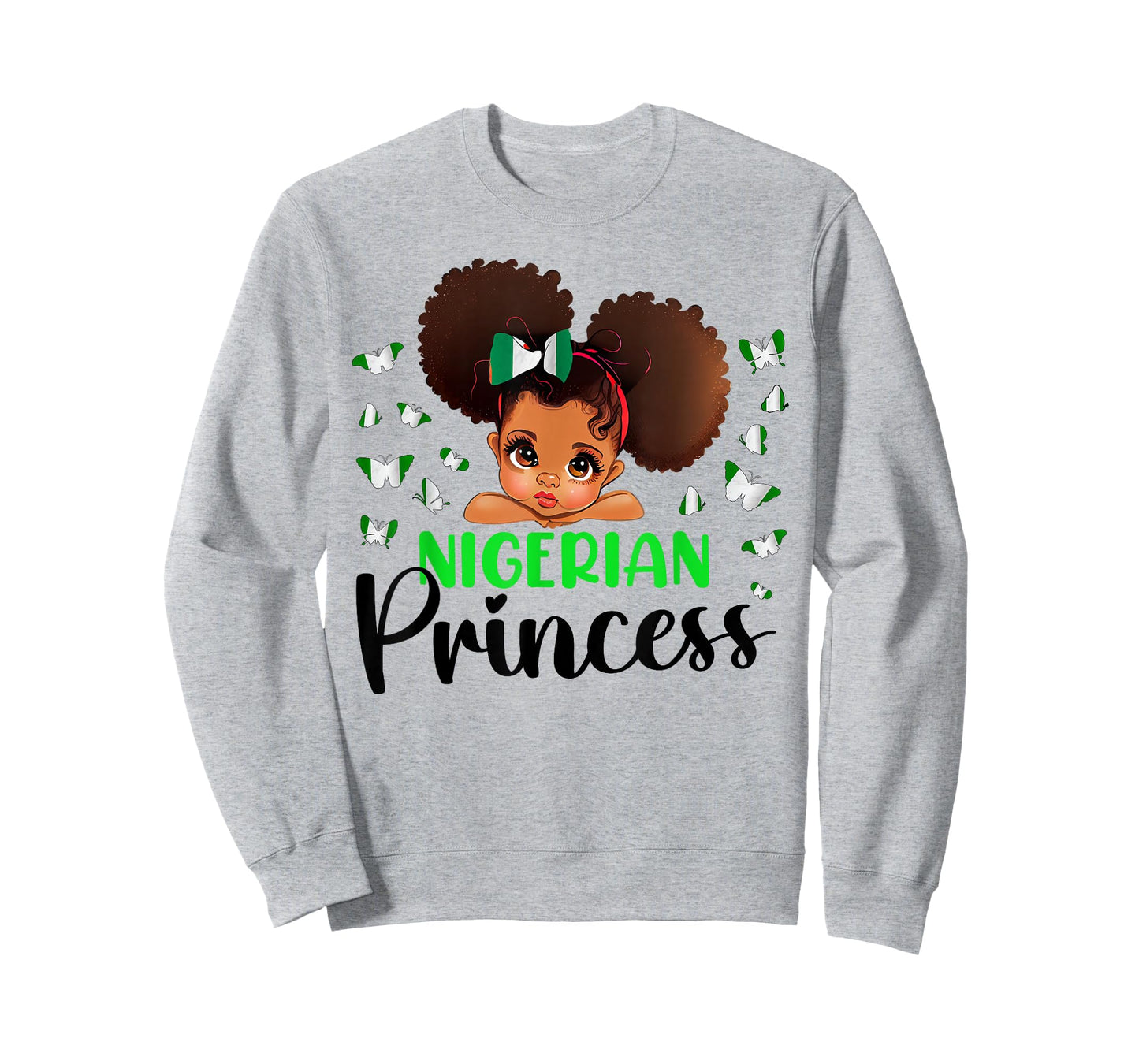 Nigeria Princess Flag for Girls Nigerian Pride Nigeria kids T-Shirt
