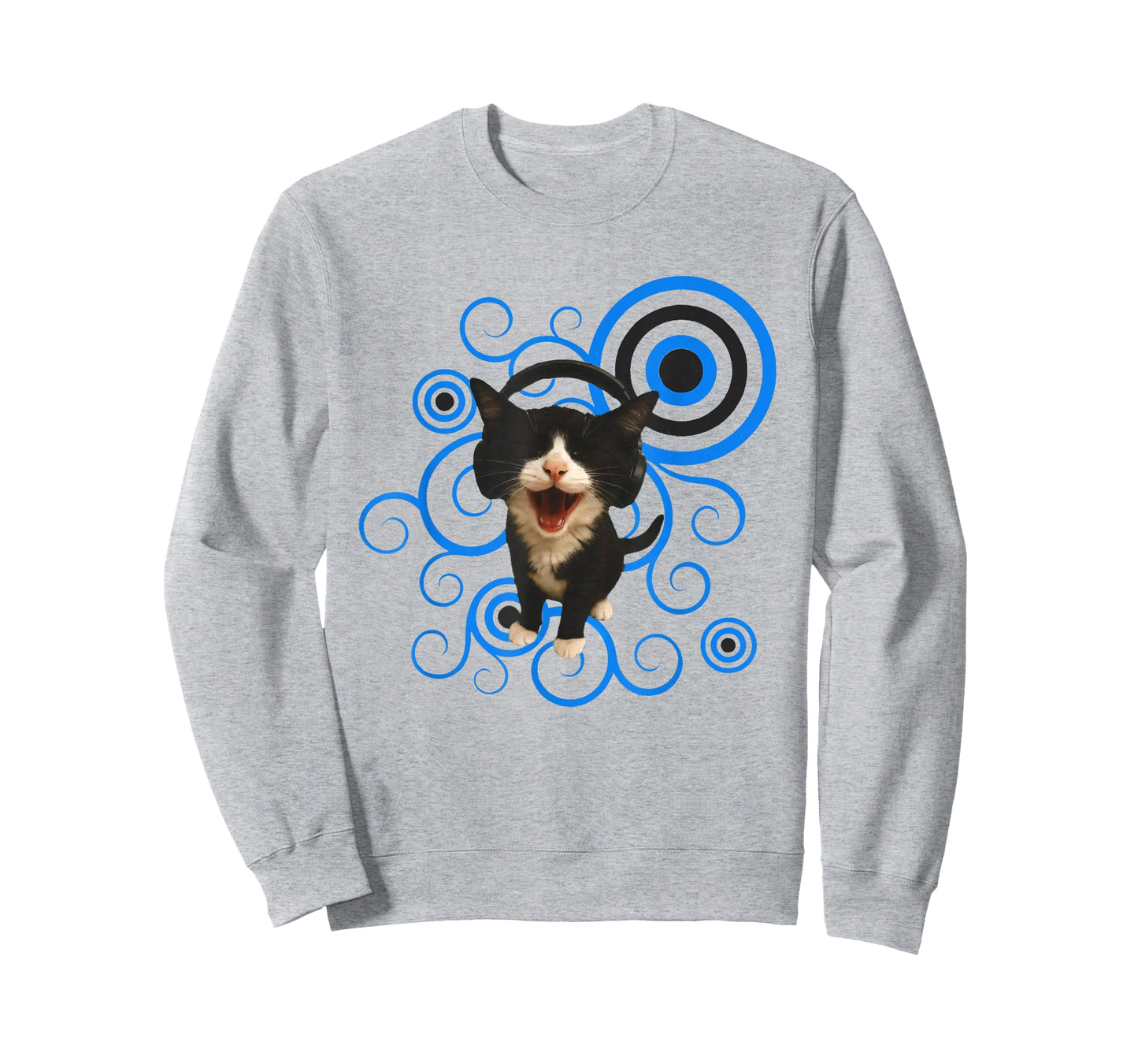 Frutiger Aero Cat Meme Funny Headphone Kitty Cat Lover T-Shirt