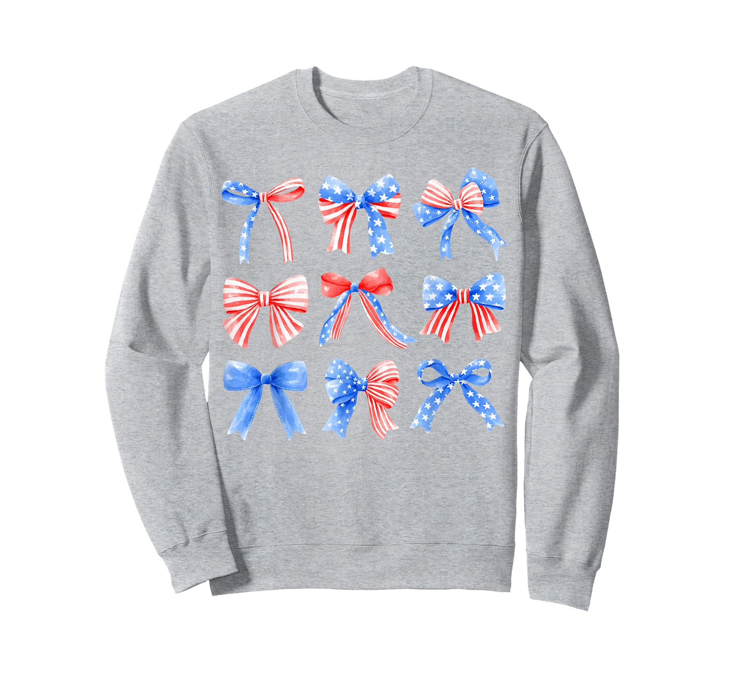 Coquette Bows Red White Blue USA Flag 4th of July Women Girl T-Shirt