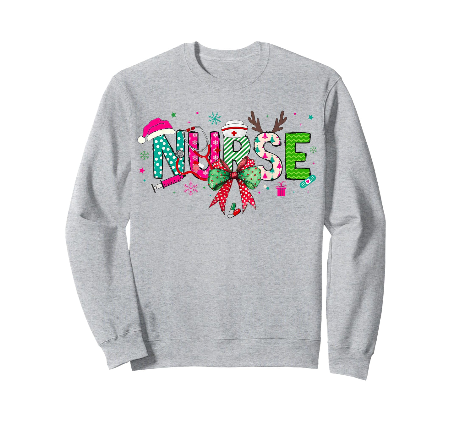 Christmas Nurse Stethoscope Xmas Coquette Bow Nursing School T-Shirt