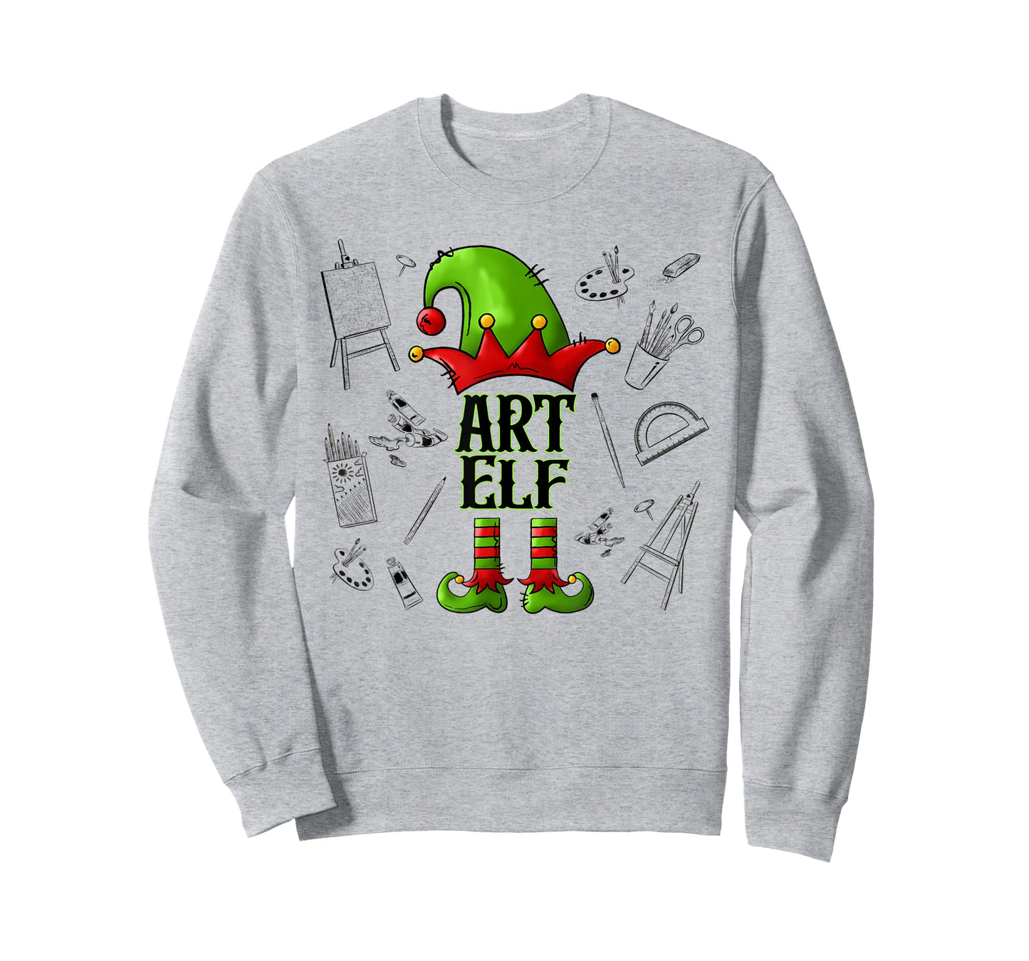 Art Elf Christmas Pajama Merry Christmas Art Teacher T-Shirt for Men Women Kids