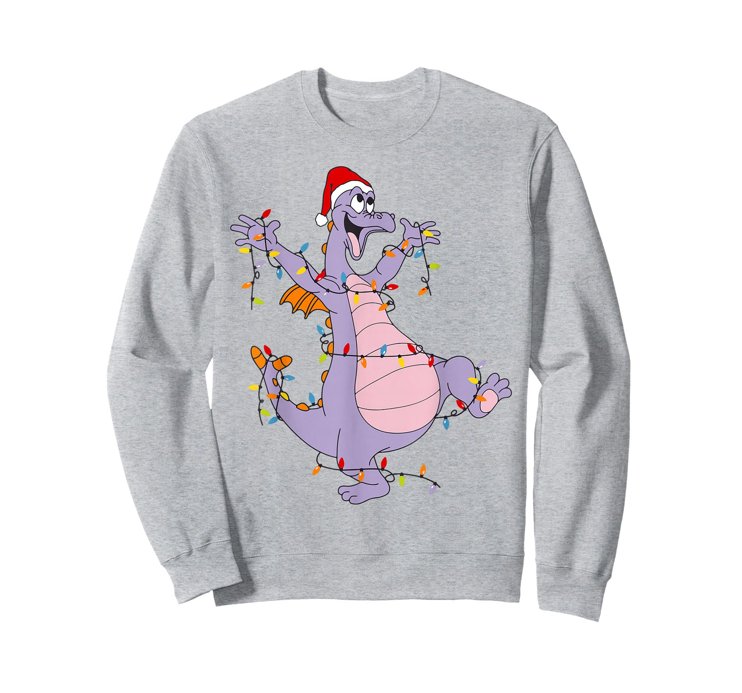 Cute Dragon Christmas Lights Santa Hat Animal Men Women Kids T-Shirt