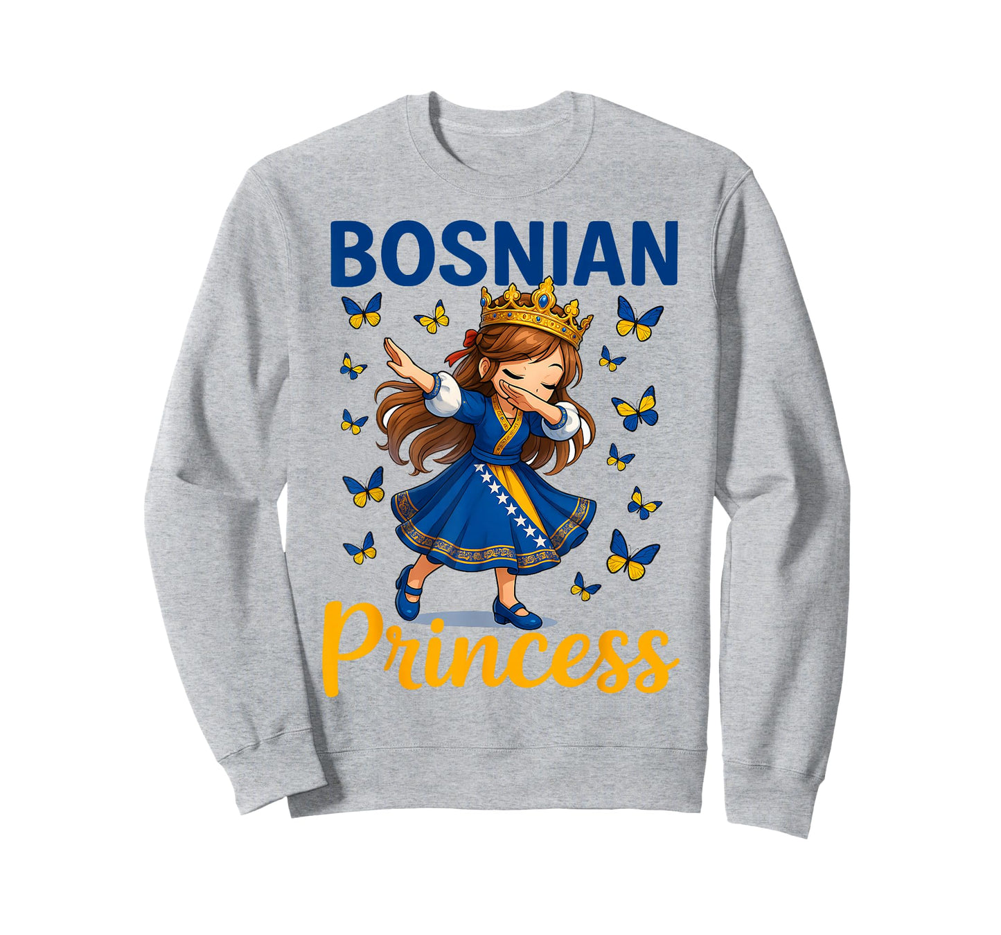 Bosnian Princess Dabbing Girl Cute Bosnia Pride Outfit Kids T-Shirt