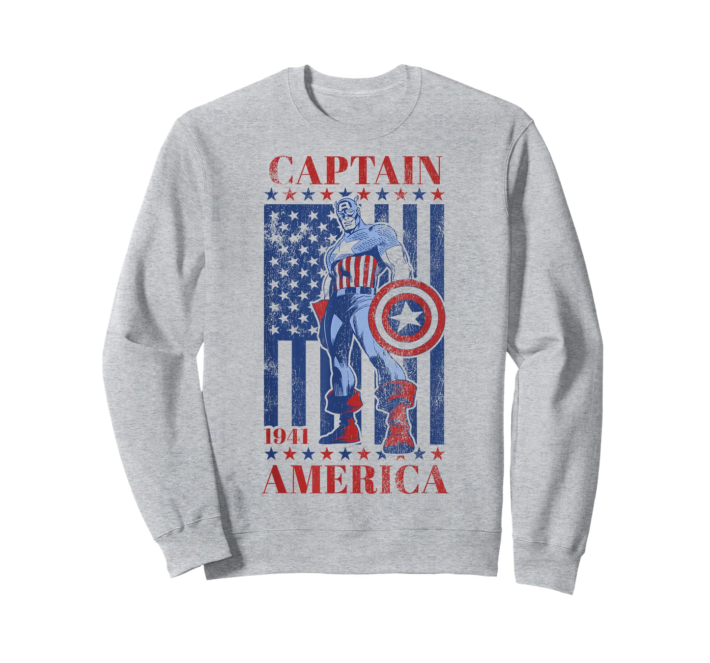 Marvel Captain America Vintage Flag 1941 Graphic T-Shirt T-Shirt