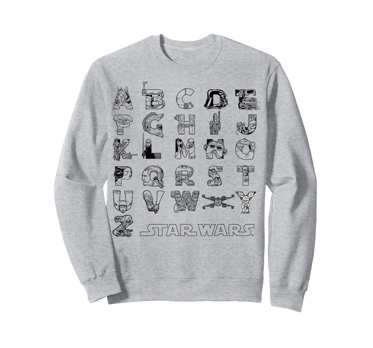 Star Wars In An Alphabet Far, Far Away Characters T-Shirt T-Shirt