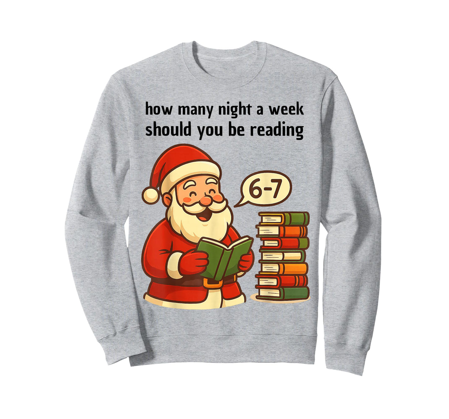 Funny Santa Reading 67 Meme Tee Christmas Teacher Book Lover T-Shirt