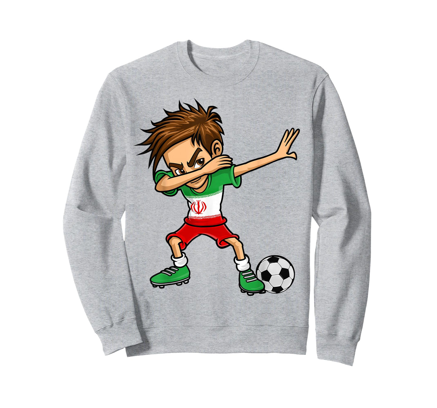 Dabbing Boy Iran Soccer Jersey Iranian Flag T-Shirt
