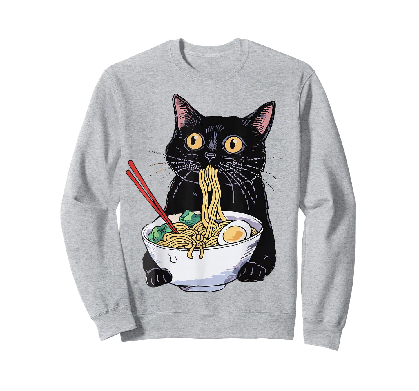Anime Cat Ramen T-Shirt – Kawaii Japanese Food Graphic Tee T-Shirt