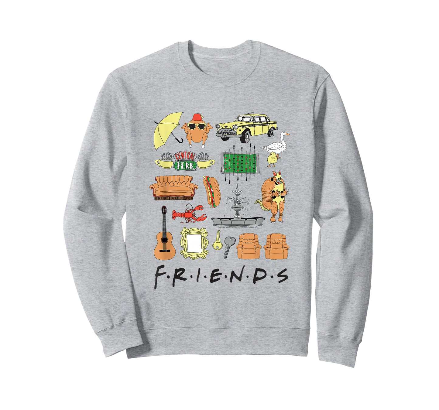 Friends Hand Drawn Icon Collage TV Show T-Shirt