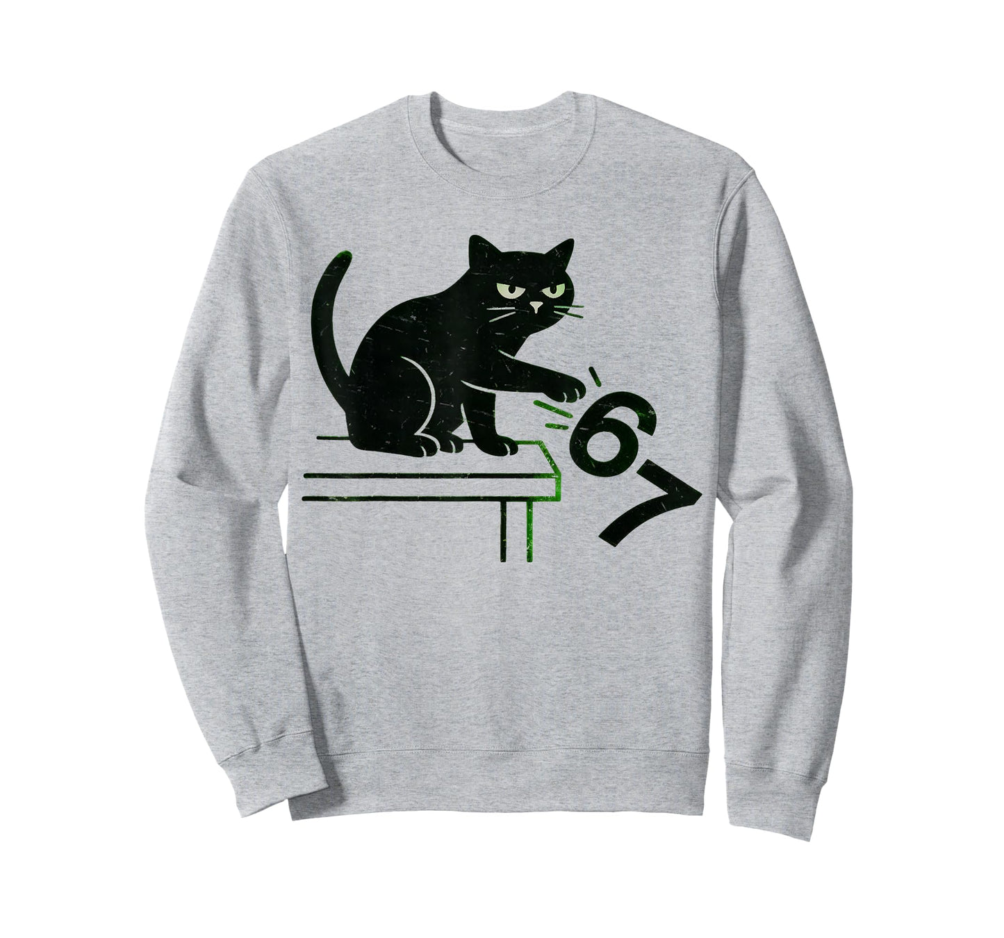 Six Seven Funny 6 7 Meme Cat Knocking Off 67 Funny Cat Funny T-Shirt