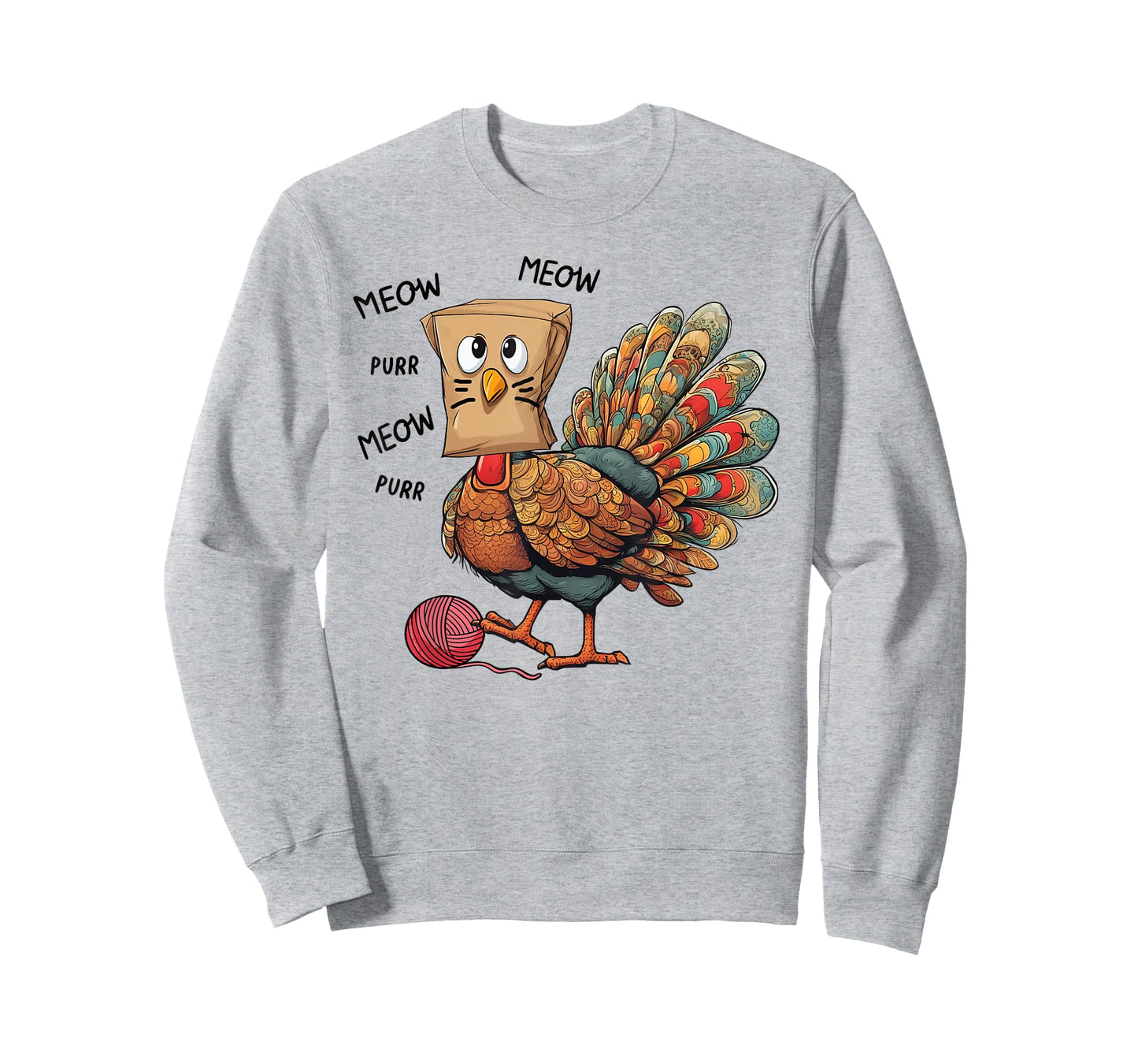 Thanksgiving Turkey Meow I'm a Cat Funny Thanksgiving T-Shirt for Men Women Girls Kids
