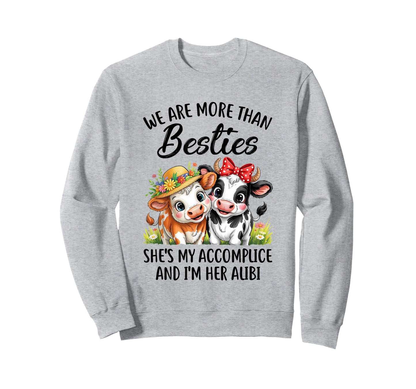 Cute Cow We Are More Than Besties Funny Friends Girls Women T-Shirt