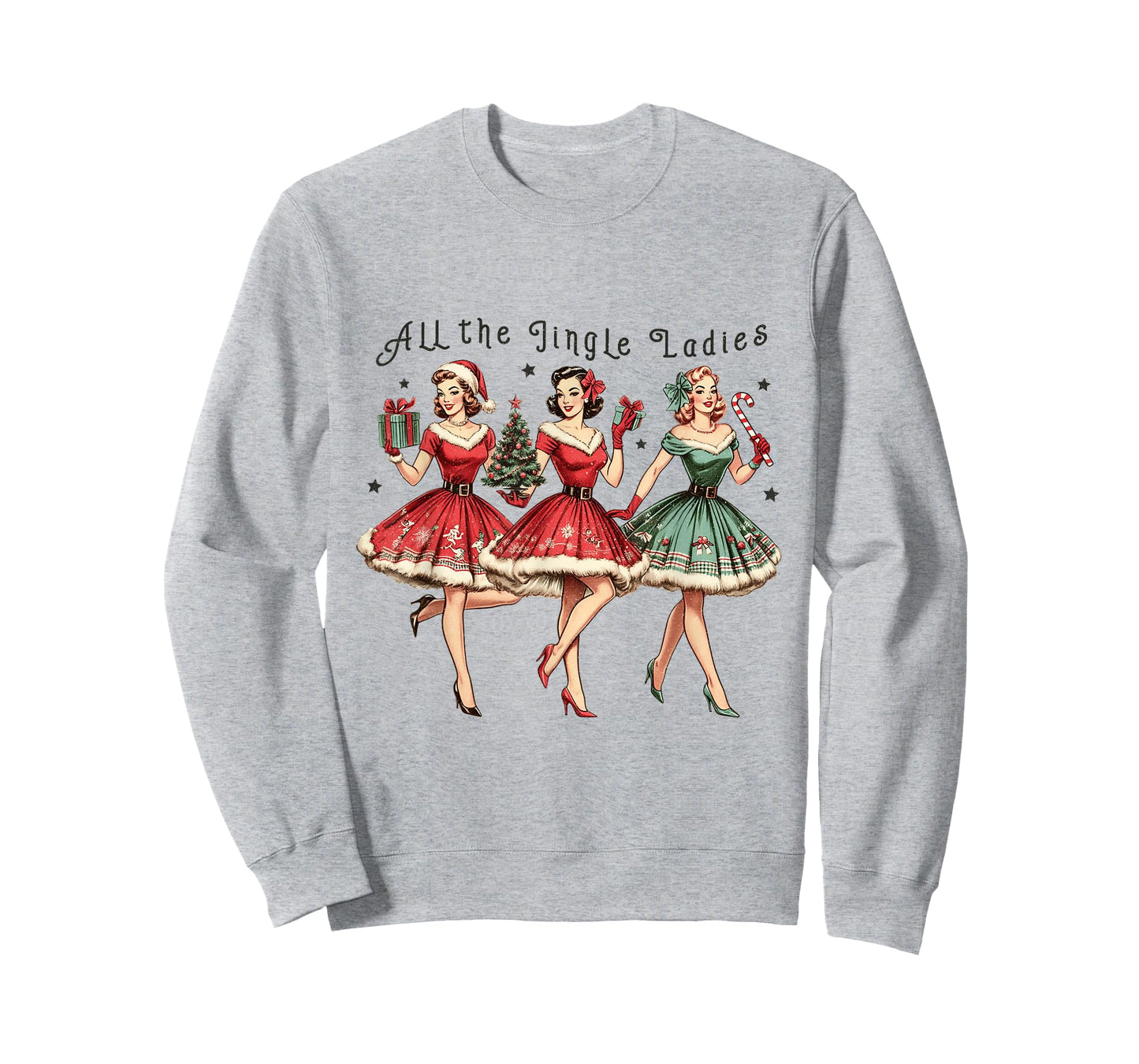 All The Jingle Ladies Funny Vintage Christmas T-Shirt