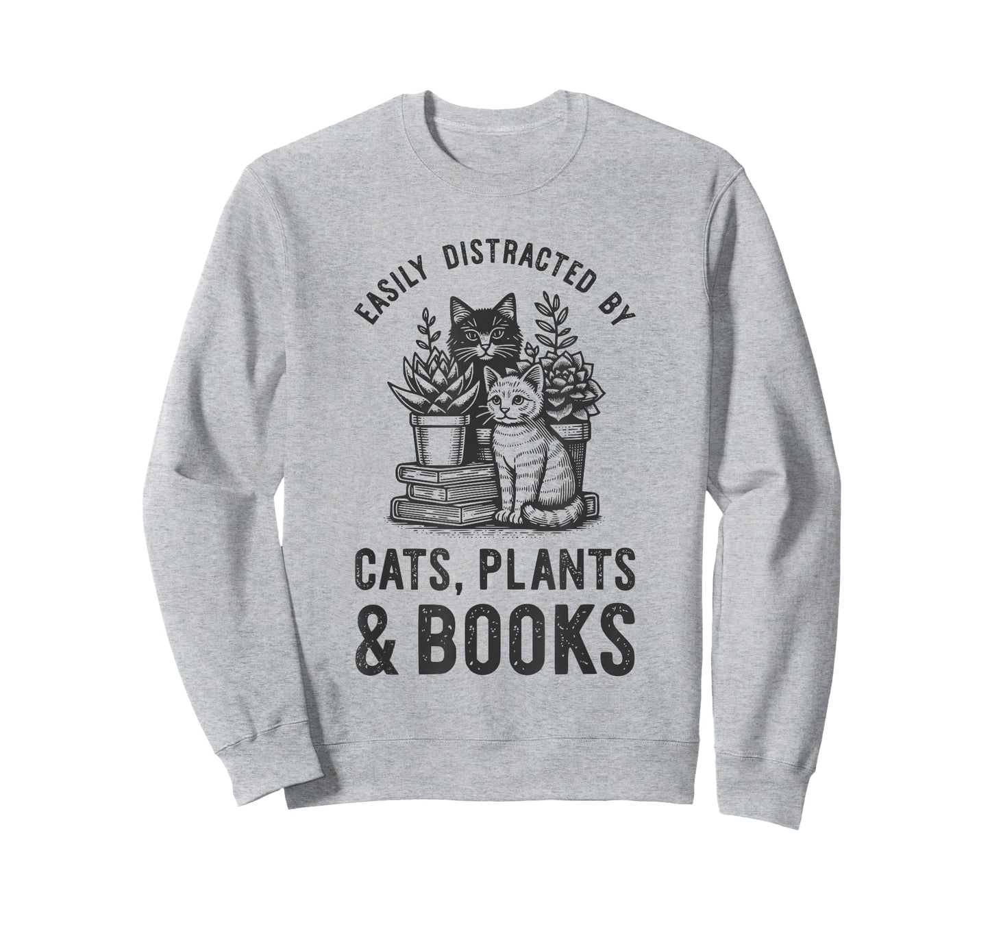 Cats Plants And Books Shirt Funny Plant Lover Gift Gardening T-Shirt