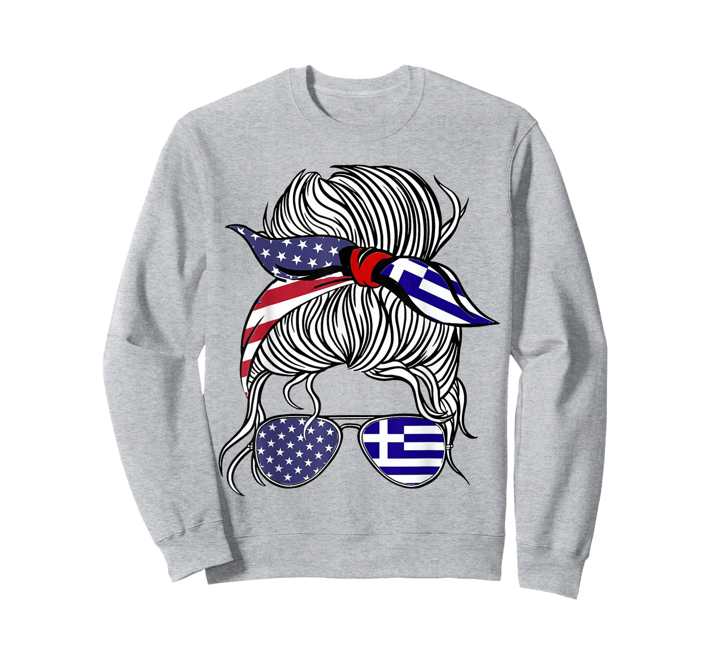 American Greek Patriot Flag Women Girl Greece Grown T-Shirt