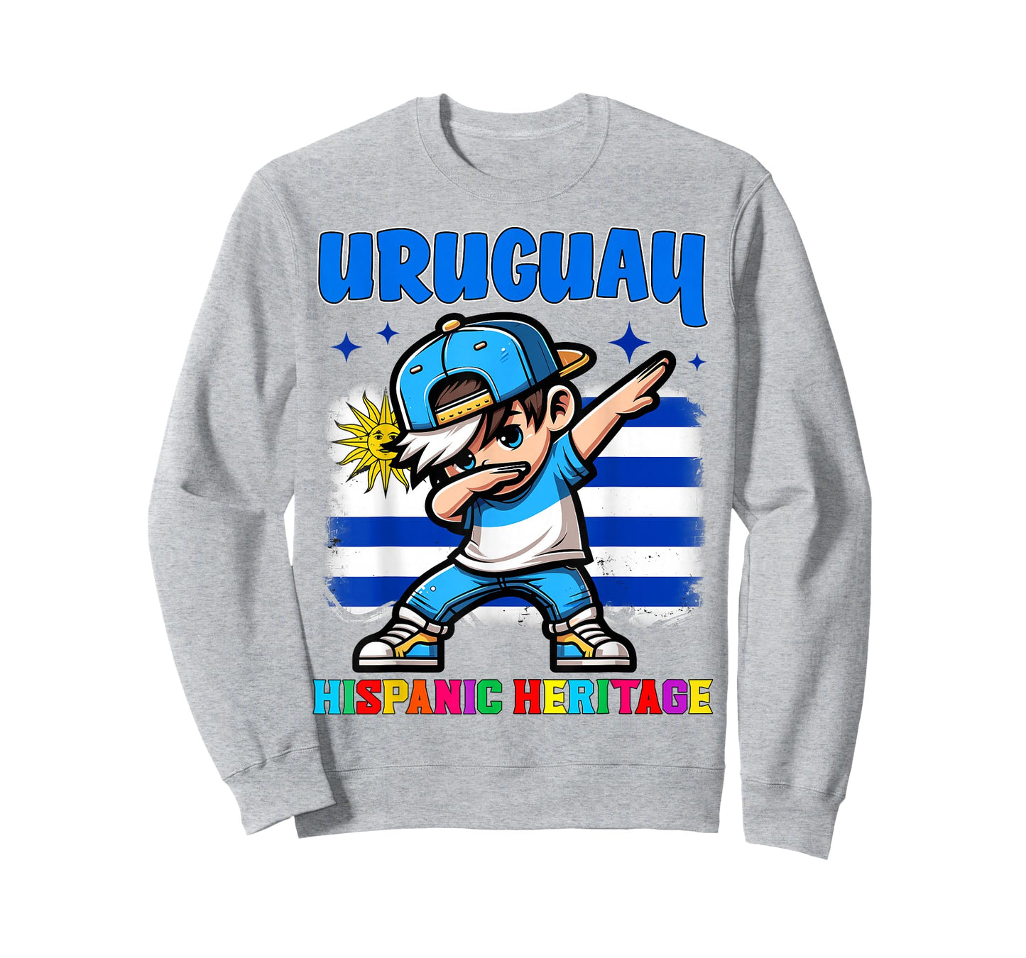 Uruguay Dabbing Kid Hispanic Heritage Celebration for Kids T-Shirt