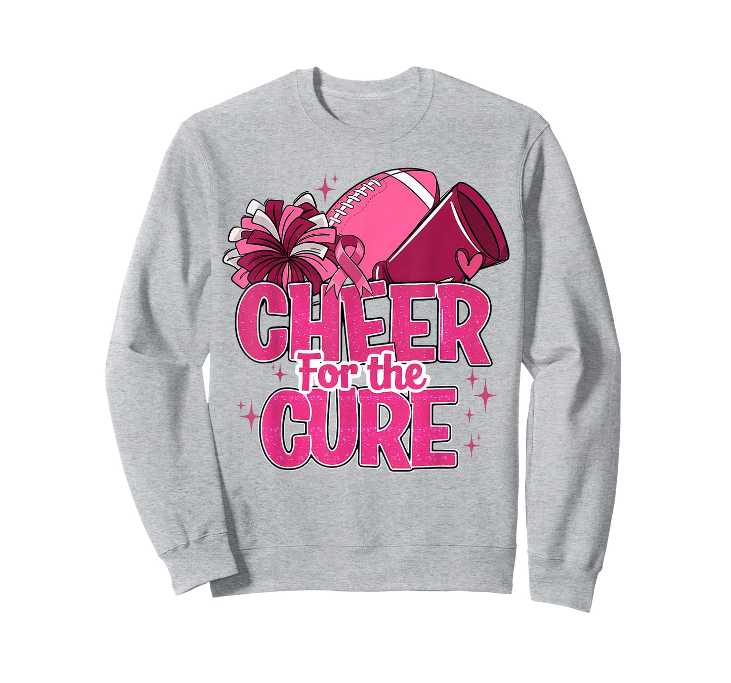 Cheer For The Cure Breast Cancer Awareness Pink Ribbon T-Shirt