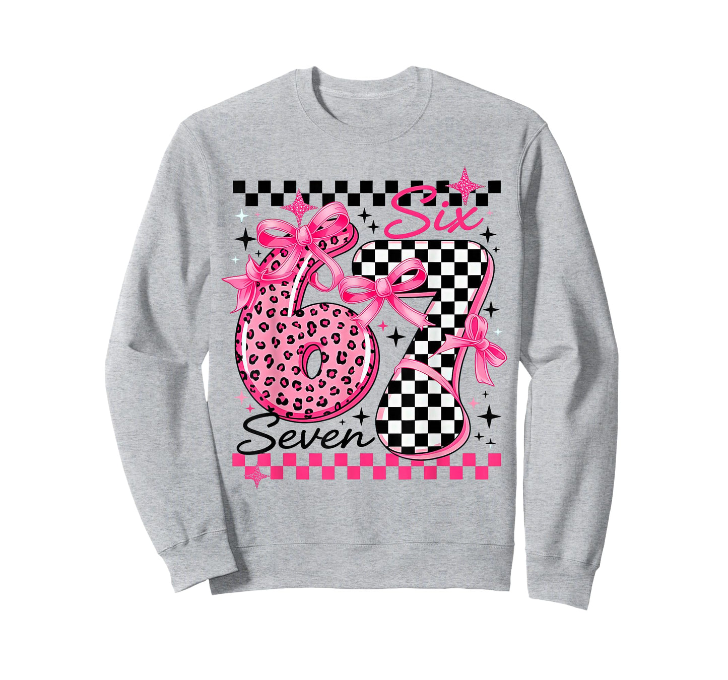67 Leopard Checkered Six Seven Meme 6-7 Teachers T-Shirt