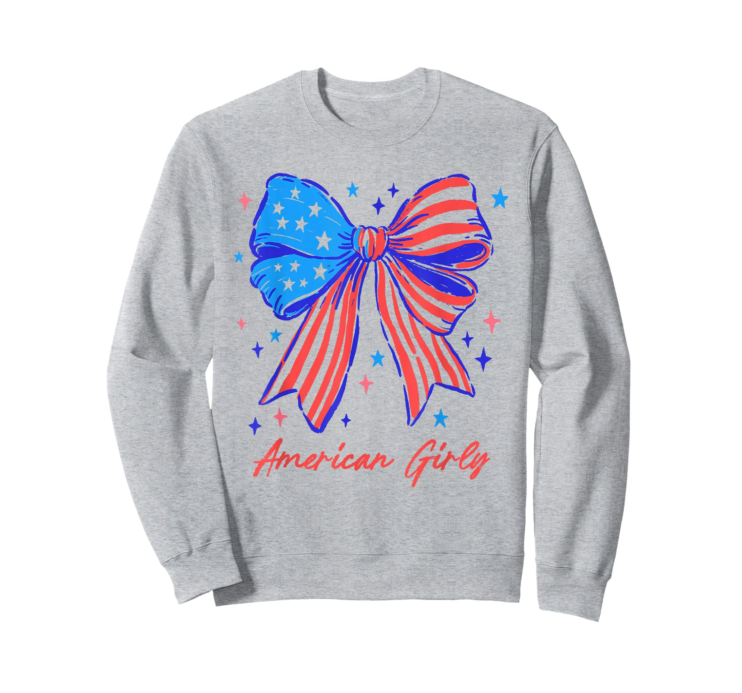 Coquette Bow USA Patriotic American Flag 4th of July Girl T-Shirt