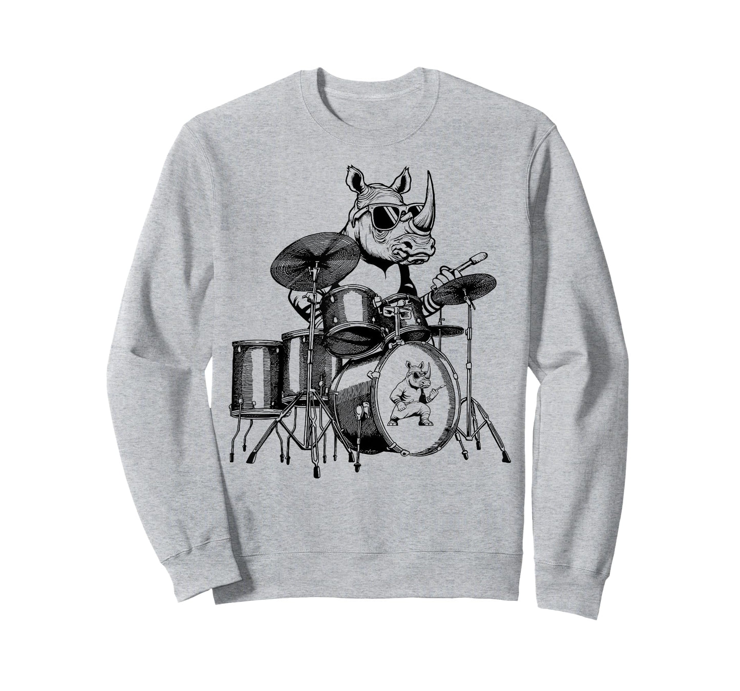 Rhino Playing Drums Drummer Drumming Musician Band T-Shirt