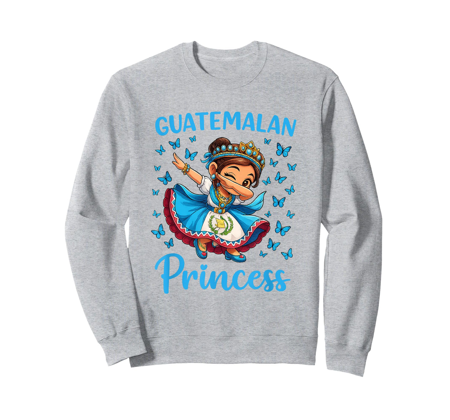 Butterflies Flag Guatemalan Princess Dabbing Girls Kids T-Shirt