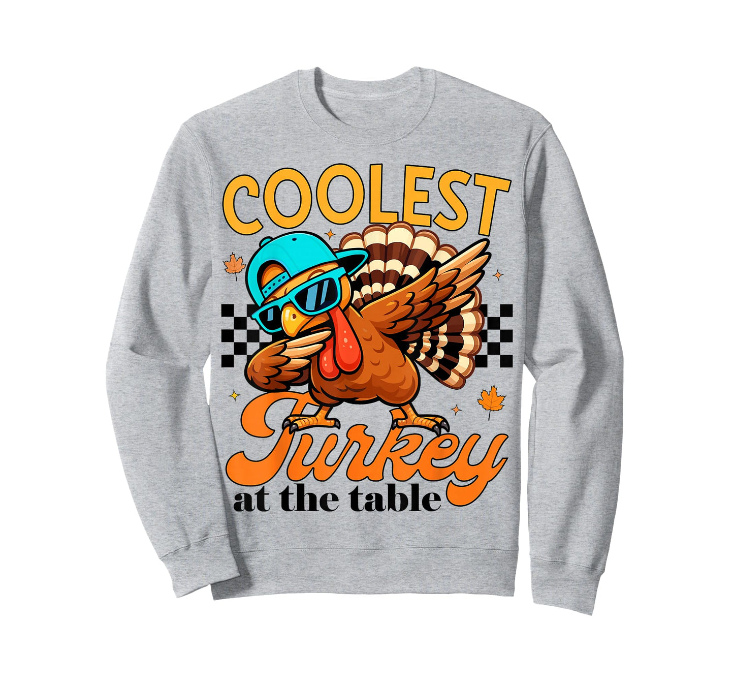Coolest Turkey at Table Funny Bird Toddler Boys Thanksgiving T-Shirt