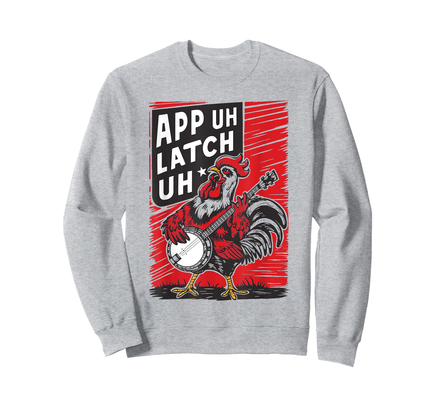 App Uh Latch Uh Funny Appalachian Rooster Banjo Retro T-Shirt