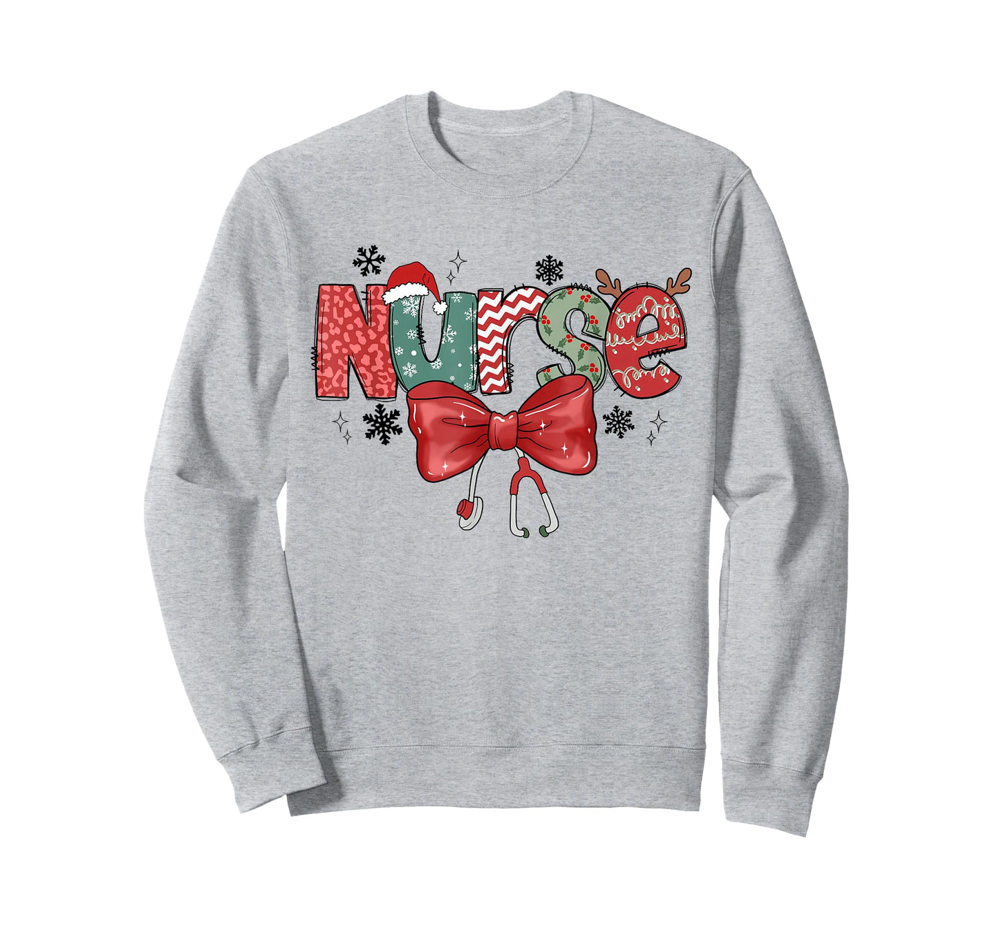 Christmas Nurse Coquette Bow Stethoscope Nursing Xmas Pjs T-Shirt