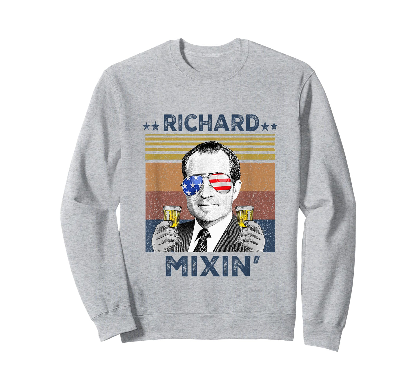 Retro Richard Mixin President drinking 4th of July T-Shirt for Women Men