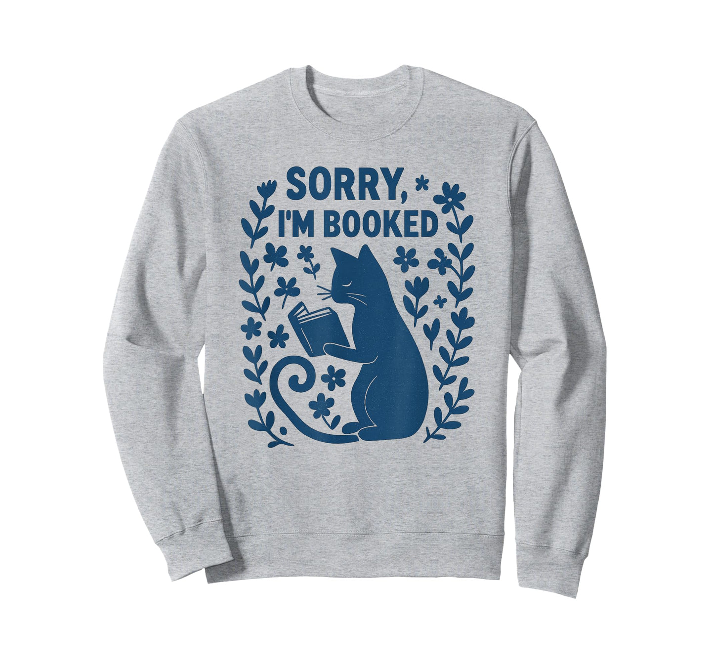 Sorry I'm Booked Cat Reading Book Boho Flowers Vintage T-Shirt