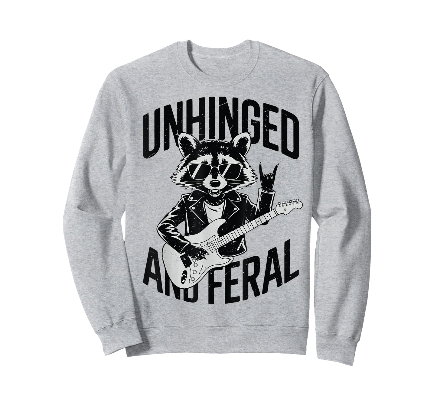 Unhinged And Feral Funny Raccoon Rock Music Youth Toddler T-Shirt